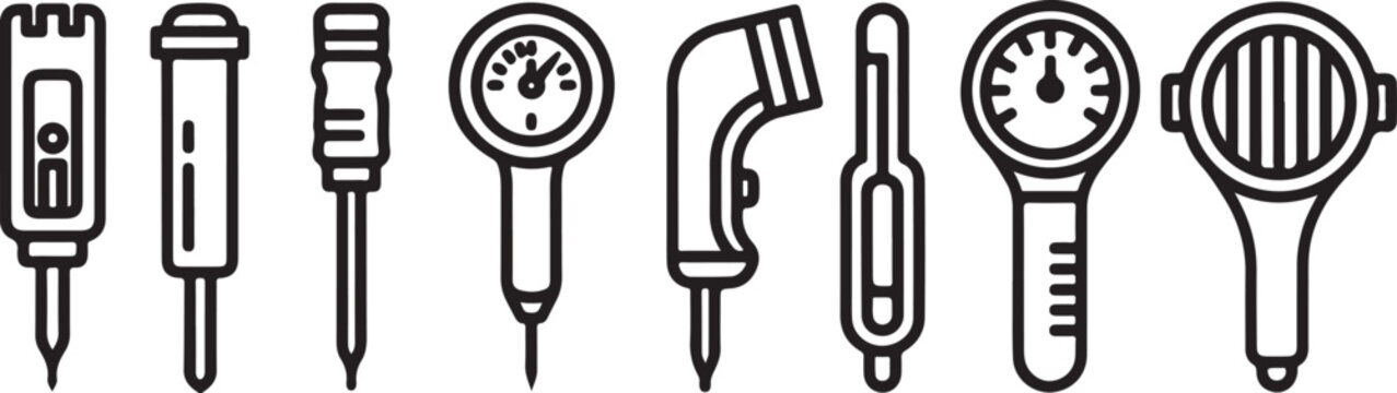 Assorted medical tools and instruments for various clinical applications Vector