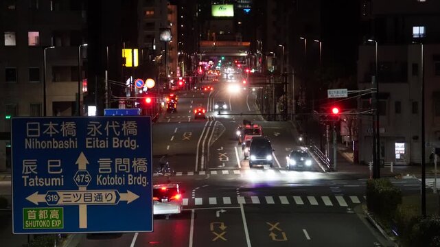 夜の木場公園前交差点