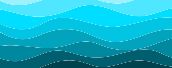 Fototapeta premium Gradient Blue Wavy Abstract Background