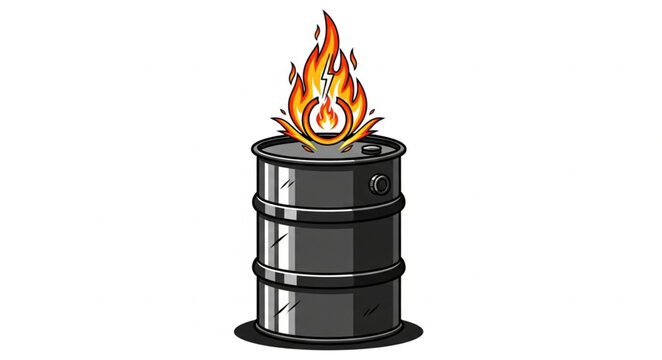 Burning Oil Barrel on Fire.