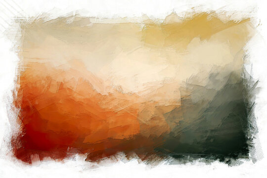 gradient grunge orange red, olive green to pearl yellow beige abstract brush stroke effect blended shadow illustration of a grunge background in gradient style