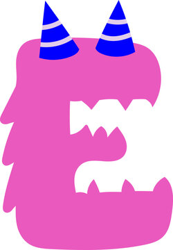 Letter E Monster Typography for Playful Student Teacher Decoration Classroom Style