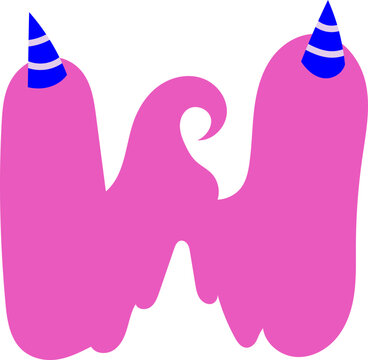 Letter W Monster Typography for Playful Student Teacher Decoration Classroom Style