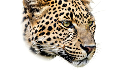 Obraz premium Close up portrait of a leopard head with detailed fur and eye features