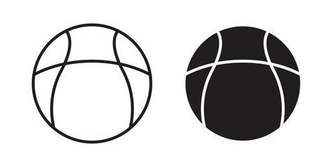 Basketball icon line drawing. Minimalist style icons © Win