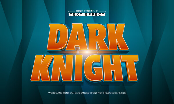 Dark Knight Editable Text Effect - Comic Style Bold Typography for Action and Adventure Design