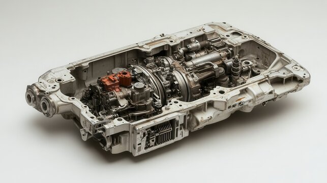 Detailed Manual Transmission Assembly Showing Intricate Mechanics