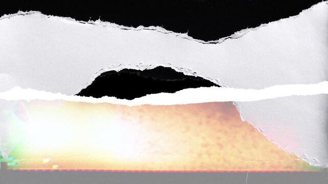 Black background with torn white paper for digital art and graphic design and visual effects and animation