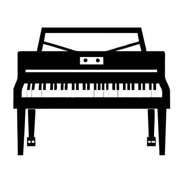 rhodes piano icon silhouette illustration for music, instrument, and vintage electric performance design