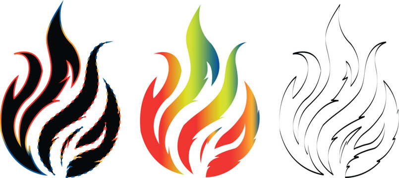 tribal fire flame racing car side vinyl sticker decal illustration.