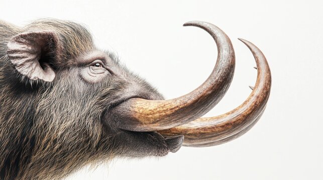 Babirusa Portrait with Impressive Curved Tusks
