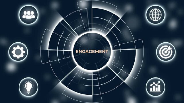 Engagement concept with icons and circular diagram
