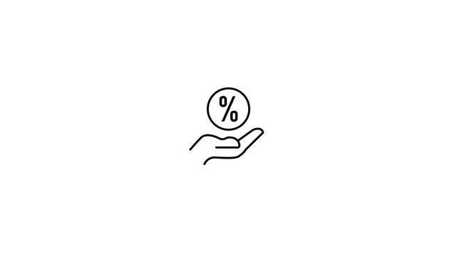Hand holding percentage sign discount offer symbol
