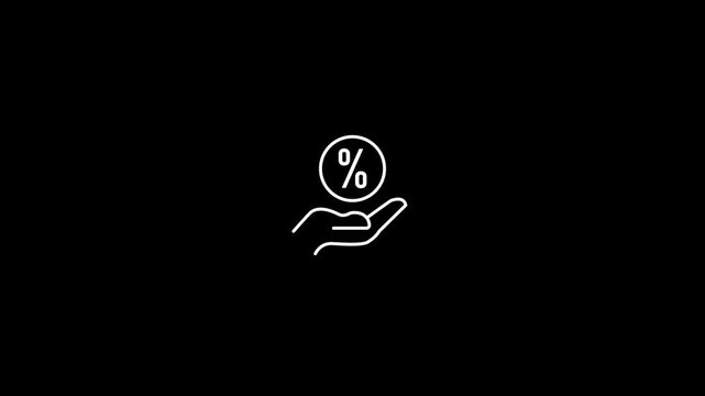 Hand holding percentage sign discount offer symbol