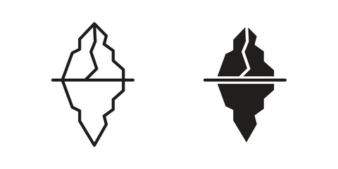 Iceberg icon line drawing. Minimalist style icons © Win