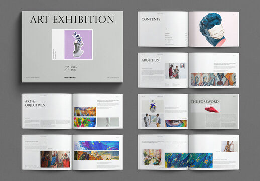 Art Exhibition Catalog Template Landscape