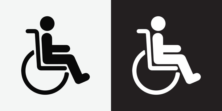 Universal wheelchair accessibility symbol featuring silhouette
