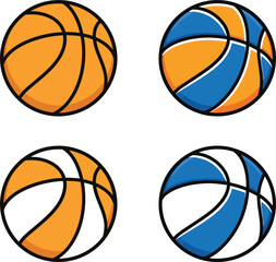 Obraz premium Basketball Color Variations Vector Icon Set