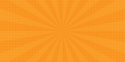 Obraz premium Radial motion lines forming a dramatic action burst. Vector sunray stripe background. Light sunburst glowing background. Retro comic gradient background pixelated dotted texture overlay.