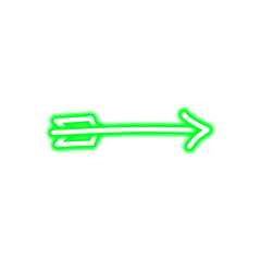 Obraz premium Hand-Drawn Arrow Doodle | Arrow Doodle | Green Neon Graphic Element