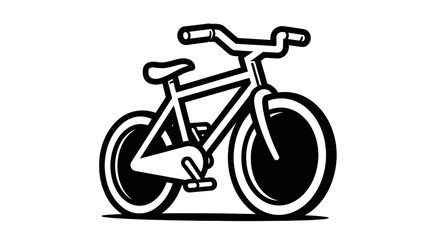 Fototapeta premium black and white bicycle icon isolated on a plain white background