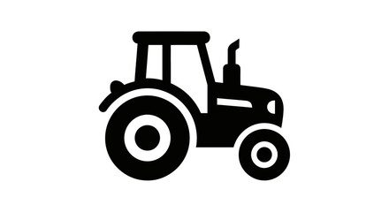 Obraz premium Black farm tractor icon isolated on a white background