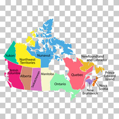 Naklejka premium Canada map symbol shape, travel web flat concept icon vector illustration .