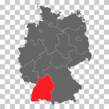 Germany map icon of Baden-W&uuml;rttemberg, geography blank concept, isolated graphic background vector illustration .
