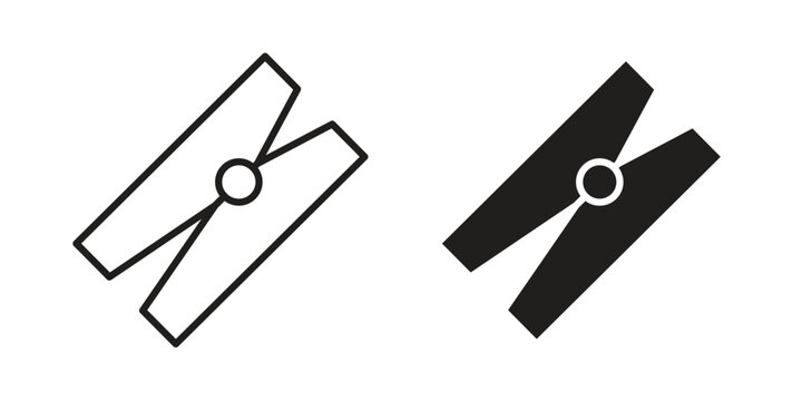 Peg icon line drawing. Minimalist style icons