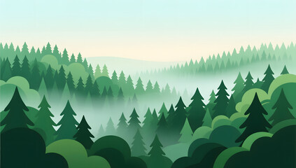 Fototapeta premium Green forest nature ecology background