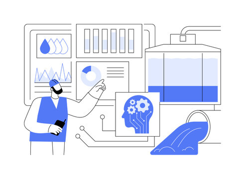 AI Smart Water Management abstract concept vector illustration.