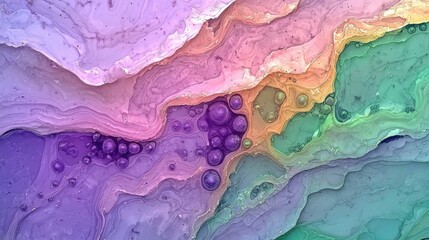 Fototapeta premium Exploring the Vibrant World of Microscopic Organisms and Their Abstract Representation in Art