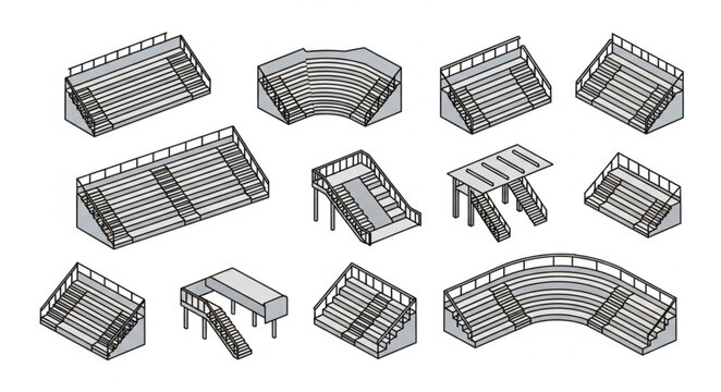 Isometric Bleacher Set - Versatile Seating Solutions for Events.