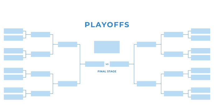 Tournament 16 brackets, sports tournament bracket template