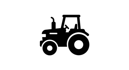Obraz premium Black Silhouette of a Tractor Vehicle.