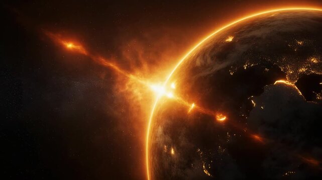 Supernova Star Exploding with Intense Solar Flares and Energy.