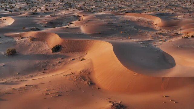 a incredible golden sunset in the khara desert