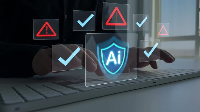 Technology Ai risk framework for secure automation,compliance,transparency and responsibility.AI safety and governance concept showing monitoring, risk control, ethical validation in digital systems.