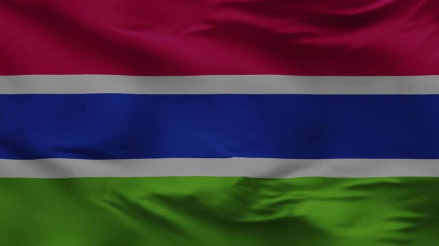Gambian National Flag Waving Animation Background