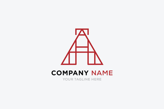 letter aht logo design template