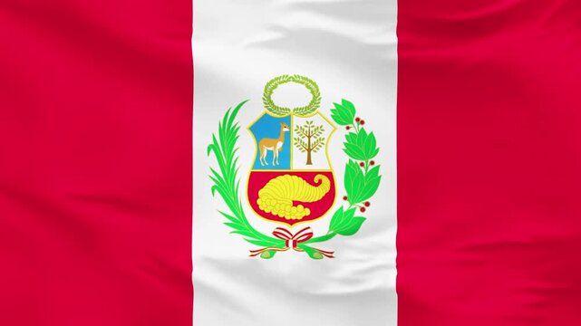 Peruvian Flag: A symbol of heritage and pride, the flag of Peru waves with dignity, showcasing its vibrant red and white stripes and central emblem.