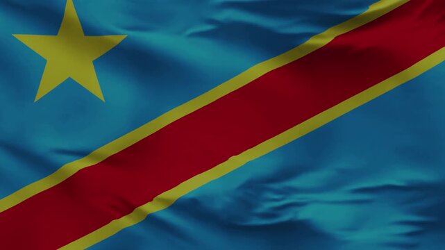 Democratic Republic of the Congo Flag: The vibrant flag of the Democratic Republic of the Congo, a symbol of national identity.