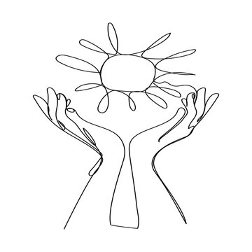 Inti raymi festival sun minimalist continuous line drawing illustration