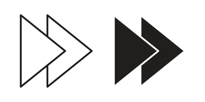 Fast forward icon in line design. icon for website design, mobile app, ui
