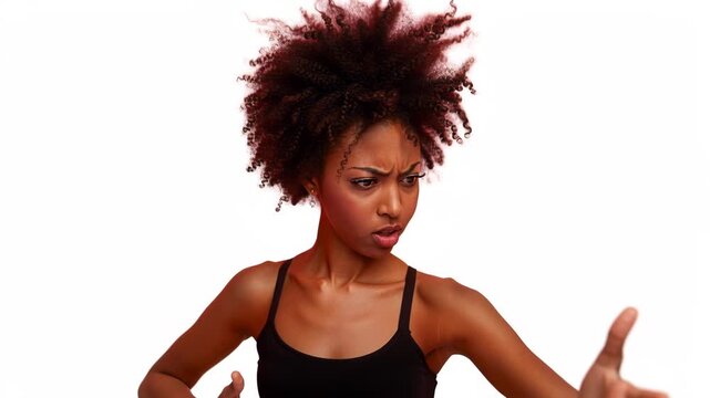 Woman Showing Negative Gesture with Hands Expression