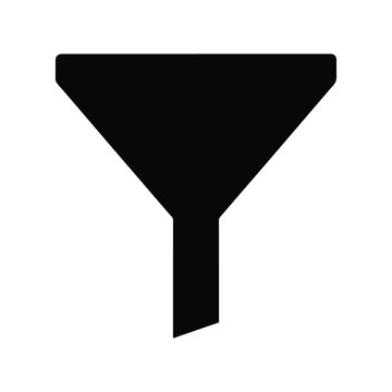Filter Icon Vector Silhouette - Funnel Shape Design