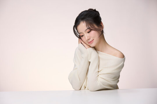 Beauty portrait of a radiant young woman