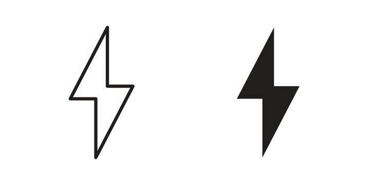 Lightning bolt icon in line design. icon for website design, mobile app, ui