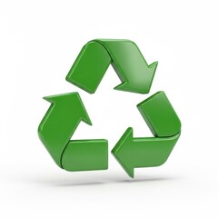 Obraz premium Green recycling symbol with three arrows green recycling three arrows