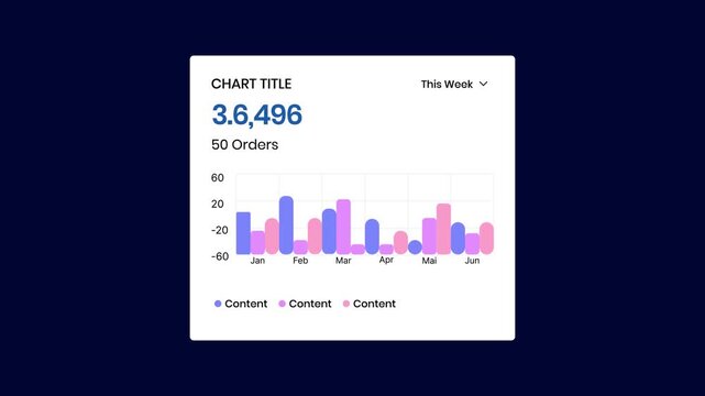 business presentation template with graph ui motion modern design